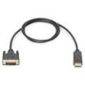 DisplayPort Adapter Cable, Type DP-DVI (24+1) M/M, 1.0m, w/interlock, DP 1.1a, bl