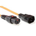 230V aansluitkabel C13 lockable - C14 oranje 2m