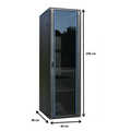 18U, 19Inch serverkast, glazen deur (BxDxH) 600x800x916mm