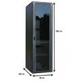 42U, 19Inch serverkast, glazen deur (BxDxH) 800x1200x1983mm