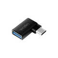 USB 3.2 Gen1 Type-C adapter, C/M to USB-A/F, 90� angled, black