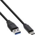 60pcs. Bulk-Pack InLine® USB 3.2 cable, USB-C to USB-A male, black, 2m