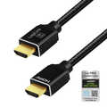 HDMI cable, A/M to A/M, 8K/60 Hz, 48 Gbps, metal, nylon, certified, black, 1 m