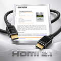 HDMI cable, A/M to A/M, 8K/60 Hz, 48 Gbps, metal, nylon, certified, black, 1 m