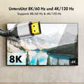 HDMI cable, A/M to A/M, 8K/60 Hz, 48 Gbps, metal, nylon, black/grey, 0.5 m