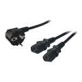 Voedings Y-kabel  zwart, 1.7m