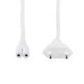 Voedingskabel wit,  netstekker naar Euro 8 socket, 10m