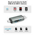 USB 3.2 Gen1 card reader, for SD and microSD cards, aluminum housing