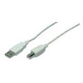 USB cable USB 2.0 a to b 2x male, grey, 2m