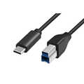USB 3.2 Gen1 Type-C cable, C/M to USB-B/M, black, 2 m