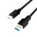 USB 3.2 gen1 cable, USB-A male to USB-C male, black, 1,5m