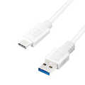 USB 3.2 Gen1 Type-C cable, C/M to A/M, 5 Gbps, 60W, white, 2 m