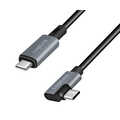 USB 2.0 Type-C kabel, CM 90 gr naar USB-C/M, E-keurmerk, PD, zwart, 1 m