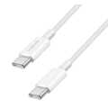 USB 2.0 Type-C cable, C/M to C/M, 480 Mbps, 60W, nylon, white, 0.5 m