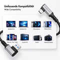 USB 3.2 Gen1 Type-C cable, A/M 90°toC/M 90°, 5Gbps,60W,metal,silver/black,0.5 m
