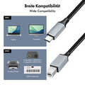 USB 2.0 Type-C cable, C/M to B/M, 480 Mbps, nylon, metal, black/silver, 2 m