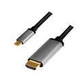 USB 3.2 Gen1 Type-C cable, C/M to HDMI/M, 4K, alu, black/grey, 1.8 m
