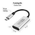 USB 3.2 Gen1 Type-C adapter, C/M to HDMI-A/F, 4K/60 Hz, metal,black/silver,0.15 m