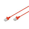CAT 6 U-UTP slim patch cord, Cu, LSZH AWG 32/7, length 0.3 m, Red