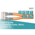 CAT 7 S-FTP installation cable, 1200 MHz Dca (EN 50575), AWG 23/1, 500m drum, Dx, orange