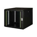 9U wall mounting cabinet, Unique 509x600x600 mm, color black (RAL 9005)