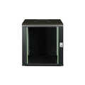 12U wall mounting cabinet, Unique 643x600x600 mm, color black (RAL 9005)