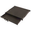 1U lockable drawer with handle 44x481x400 mm, color black (RAL 9005)