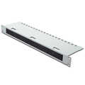 1U cable management panel with 30x400 mm brush 480x120 mm cable fixing tray, grey (RAL 7035)