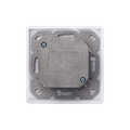 CAT 6A Class EA network outlet,shielded,2xRJ45,LSA pure white, flush mount, horizontal cable install.
