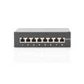 Desktop CAT 6 Patch Panel, shielded Class E, 8-port RJ45, 8P8C, LSA, black, 482x44x109