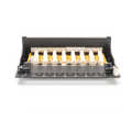 Desktop CAT 6 Patch Panel, shielded Class E, 8-port RJ45, 8P8C, LSA, black, 482x44x109