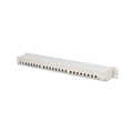 CAT 6 patch panel, shielded, 24-port RJ45, 8P8C, LSA, 1U, rack mount, grey, 482x44x109 mm