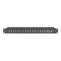 CAT 6A Patch Panel, shielded, 1U, 24-port, 8P8C, bl RAL 9005, 483 mm (19