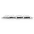 CAT 6A EA patch panel, shielded, 24-port RJ45 dust cover, 8P8C, 0.5U, grey RAL 7035