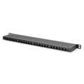 CAT 6 Patch Panel, shielded,24-port RJ45 with shutter, 8P8C, LSA, 0.5U, 19