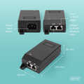 Gigabit Ethernet PoE+ Injector, 802.3at Power Pins:4/5(+),7/8(-), 30W