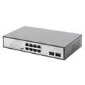 8 Port Gigabit Switch 8xRJ45 (6xPoE)+ 2G SFP 180W Support 802.3 af/at/bt standard