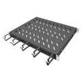 1U fixed shelf for 600 mm depth cabinets incl. cable management, black