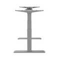 Dual motor sit-stand desk frame, 3 column stages, grey
