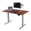 Dual motor sit-stand desk frame, 3 column stages, grey