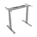 Dual motor sit-stand desk frame, 3 column stages, grey