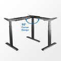 Tripple motor sit-stand desk frame, 90° L-shape