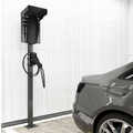 Wall Mount with cable rest for EV charging cable, w/ lock, plastic, black