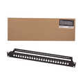 Fiber Optic Panel for 24× LC-Duplex or SC-Simplex adapter, black