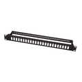 Fiber Optic Panel for 24× SC-Duplex or LC-Quad adapter, black
