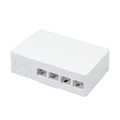 FTTH Termination box, 4 ports, white, including DIN rail holder