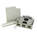 Fibre optic DIN rail splice box for LC or SC couplers