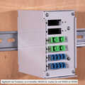 Industrial splice housing for DIN rail, metal housing, without front panel