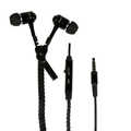 Zipper stereo in-ear headset with remote, Black