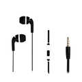 In-ear stereo headset with microphone, black-white